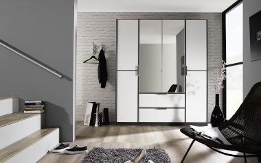 Sensa 4 Door 2 Drawer Wardrobe Metalic Grey
