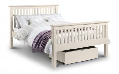Barsa White 4'6 Double High Foot-End Bed