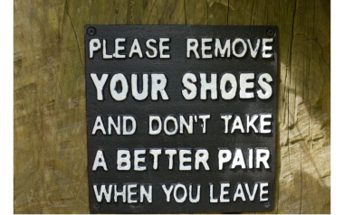 Please Remove Shoes Sign
