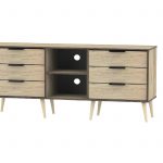HK Oak/Brown 6 Drawer Tv Unit