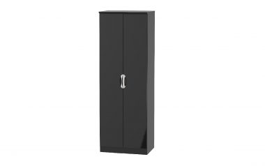 W Gloss Black 2 Door Wardrobe
