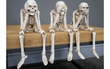 See Speak & Hear No Evil Shelf Sitting Skeletons