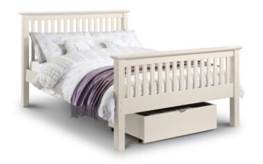 Barsa White 4'6 Double High Foot-End Bed