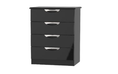 W Gloss Black 4 Drawer Chest