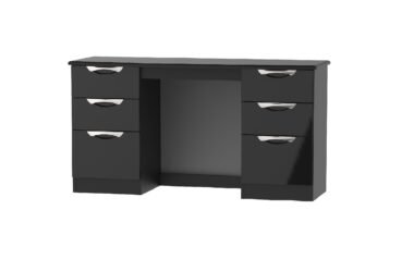 W Gloss Black 6 Drawer Dressing Table