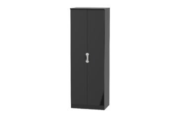 W Gloss Black 2 Door Wardrobe