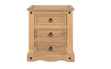 Edwardian Pine 3 Drawer Bedside