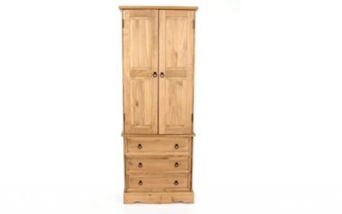 Edwardian Pine 2 Door 3 Drawer Wardrobe