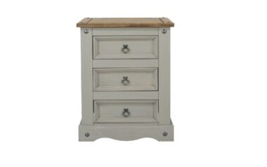 Edwardian Grey 3 Drawer Bedside