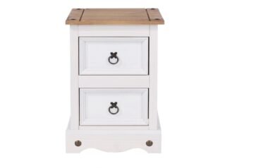 Edwardian White 2 Drawer Bedside