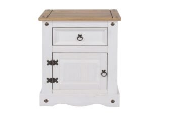 Edwardian White 1 Door 1 Drawer Bedside