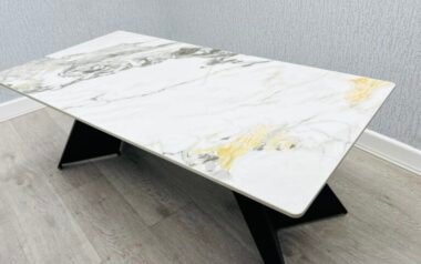 Georgia Cream & Gold Ceramic Coffee Table