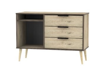 HK Oak/Brown 3 Drawer Tv Unit