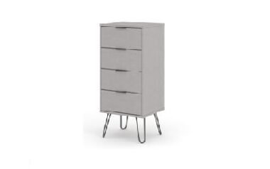 August Grey 4 Drawer Narrow Chest