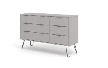 August Grey 6 Drawer Wide Chest