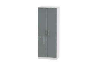 W Gloss Grey 2 Door Wardrobe