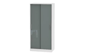 W Gloss Grey 2 Door Sliding Wardrobe