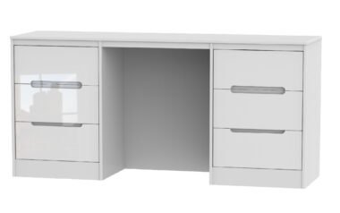W Gloss White 6 Drawer Dressing Table