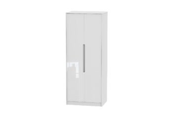 W Gloss White 2 Door Wardrobe