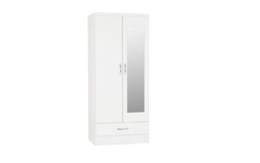 Avon Mirror 2 Door 1 Drawer Wardrobe