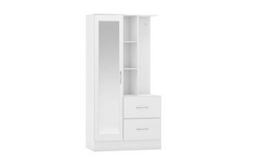 Avon Mirrored Open Shelf Wardrobe