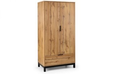 Barli Oak 2 Door 1 Drawer Wardrobe