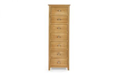 Lorry Oak 7 Drawer Narrow Chest