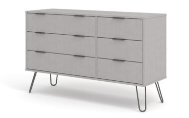 August Grey 6 Drawer Wide Chest