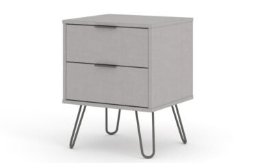 August Grey 2 Drawer Bedside