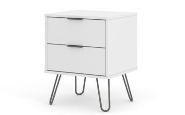 August White 2 Drawer Bedside