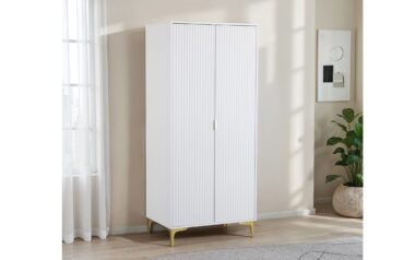 Mia White Gold 2 Door Wardrobe