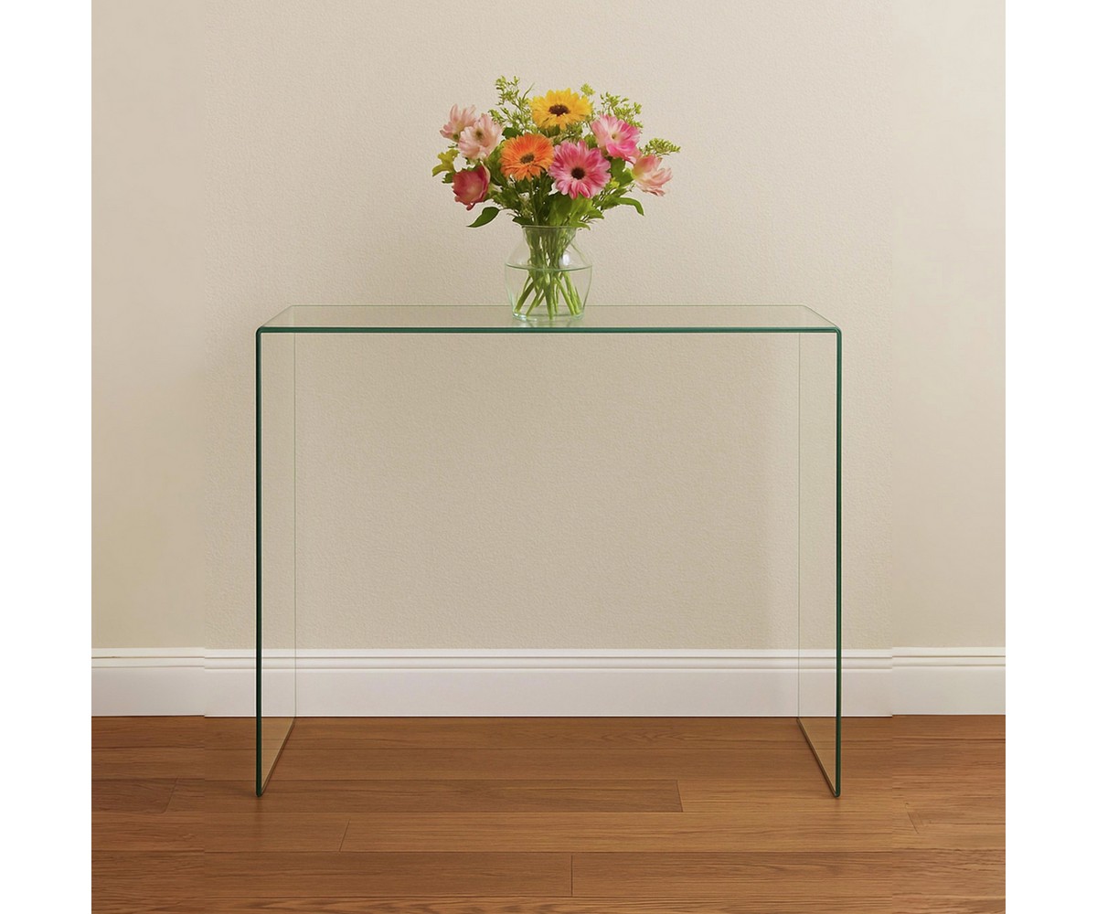 Amalfi Clear Glass Console Table Amalfi Clear Glass Console Table