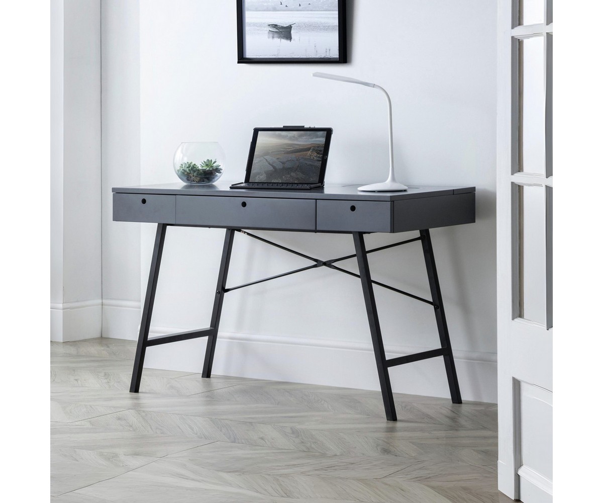 Trianon 3 Drawer Desk – Grey Trianon 3 Drawer Desk – Grey