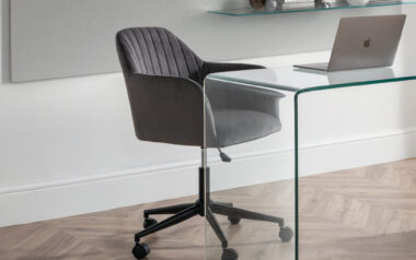 Kahlo Office Chair – Grey & Black Velvet