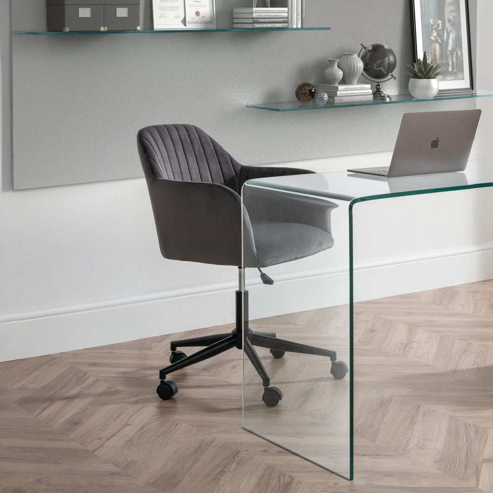 Kahlo Office Chair – Grey & Black Velvet Kahlo Office Chair – Grey & Black Velvet