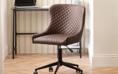 Luxe Office Chair – Brown Faux Leather
